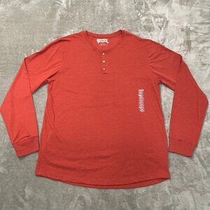 Levi's Men's Terracotta Long Sleeve Henley Shirt Size 2XL